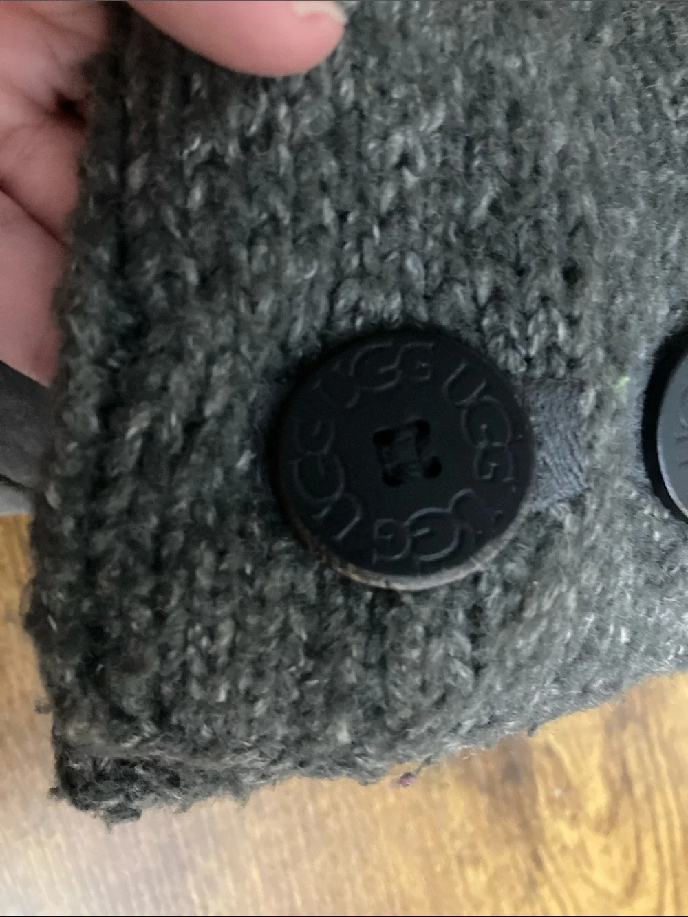 Gray Knit Button Uggs